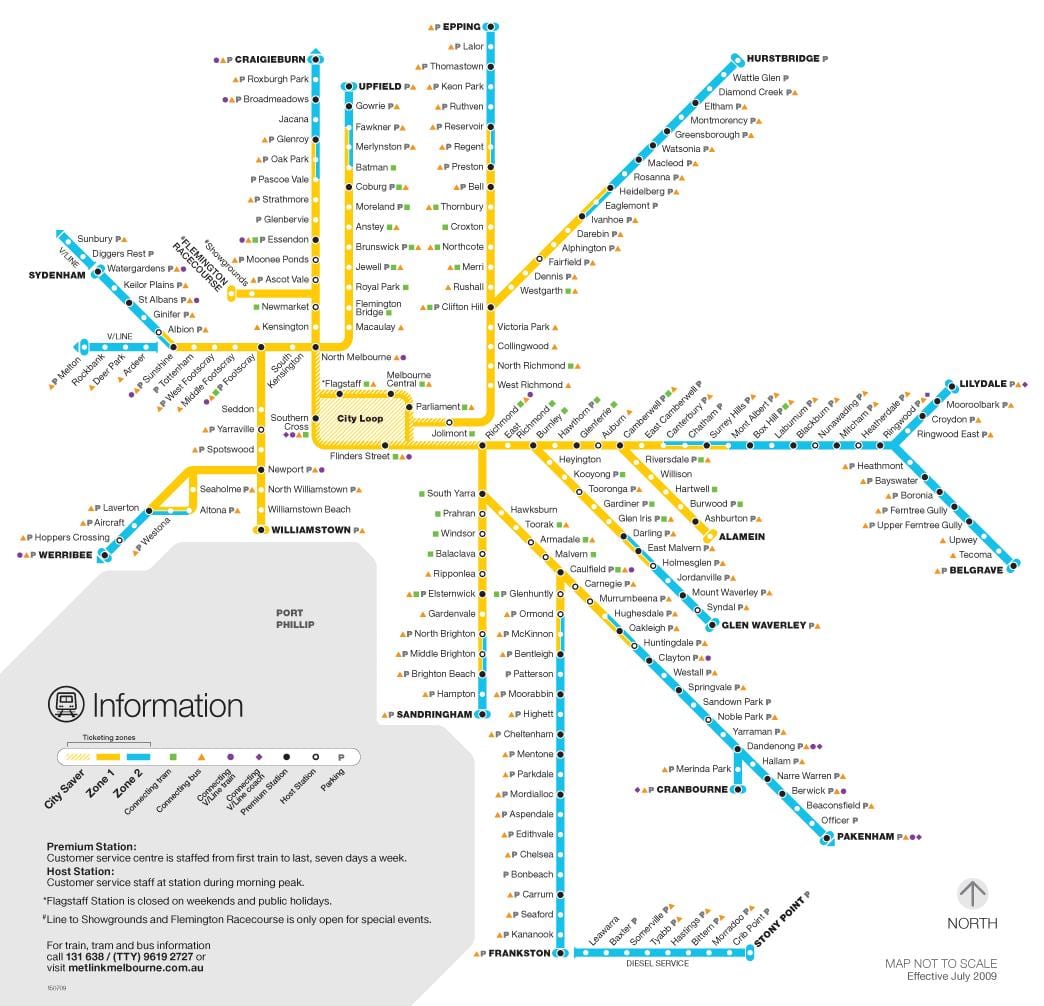 метро в Мельбурні карті