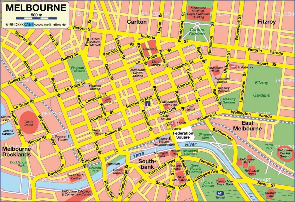 карті Мельбурна