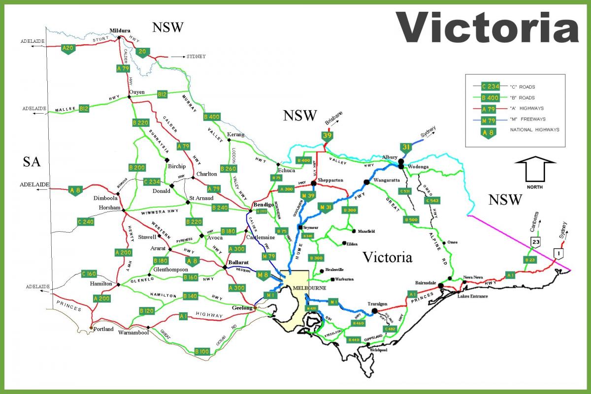 карта Вікторія, Австралія