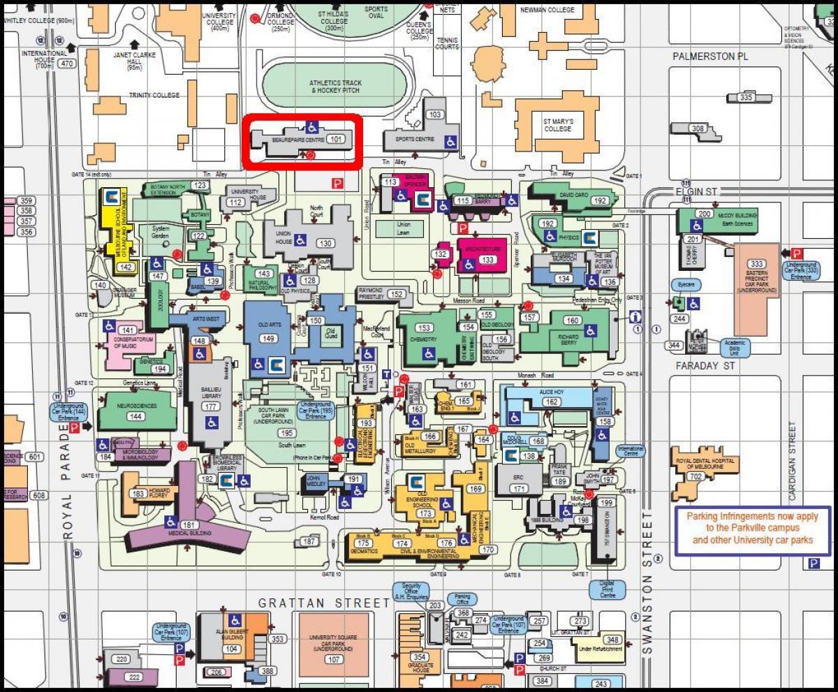 карта Мельбурнського університету