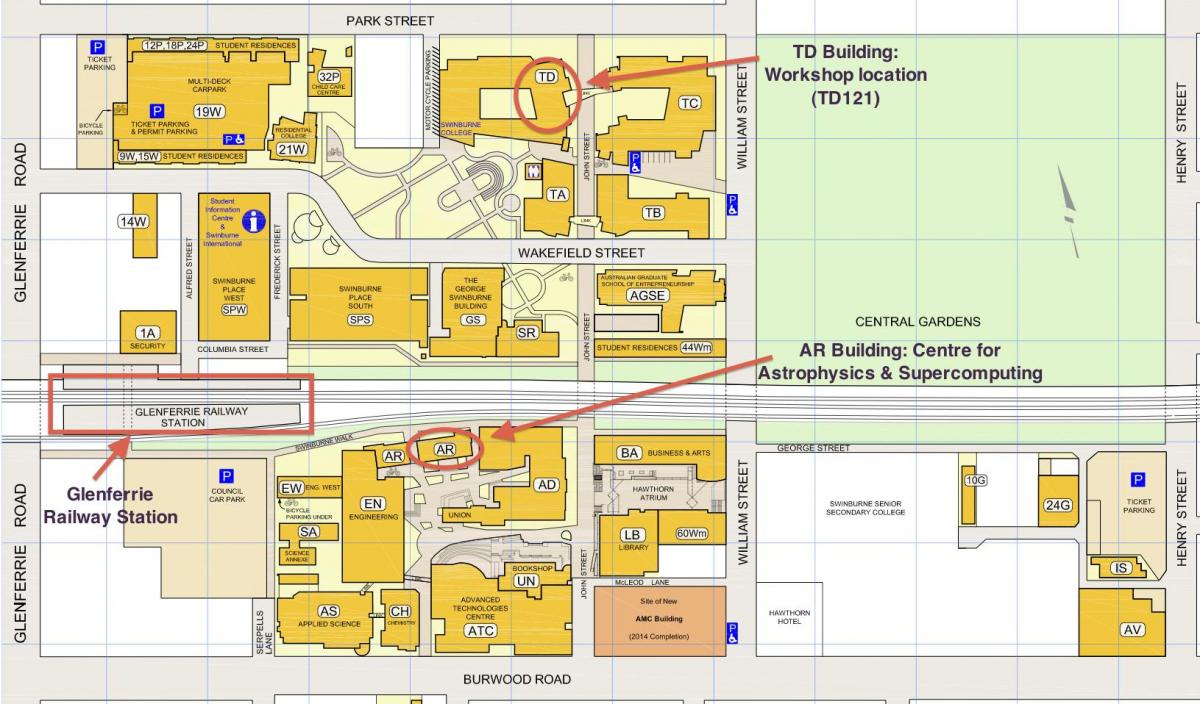 карта кампуса Суінберн