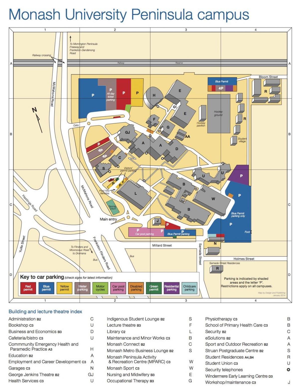 Монаш карту кампуса університету