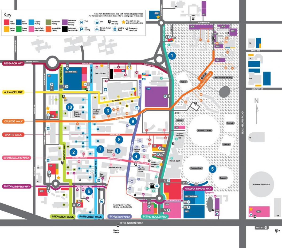 карта університету Монаша