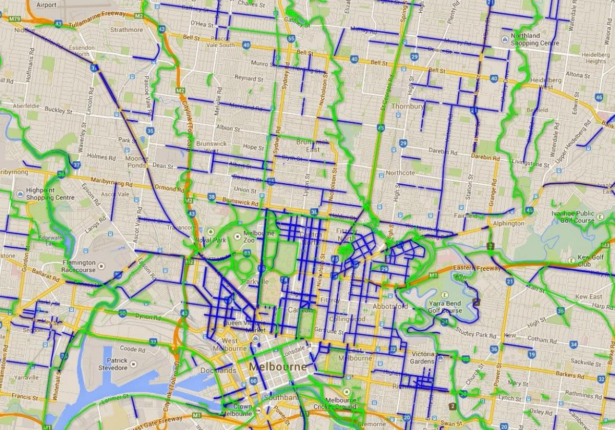 велосипедні доріжки Мельбурні карті