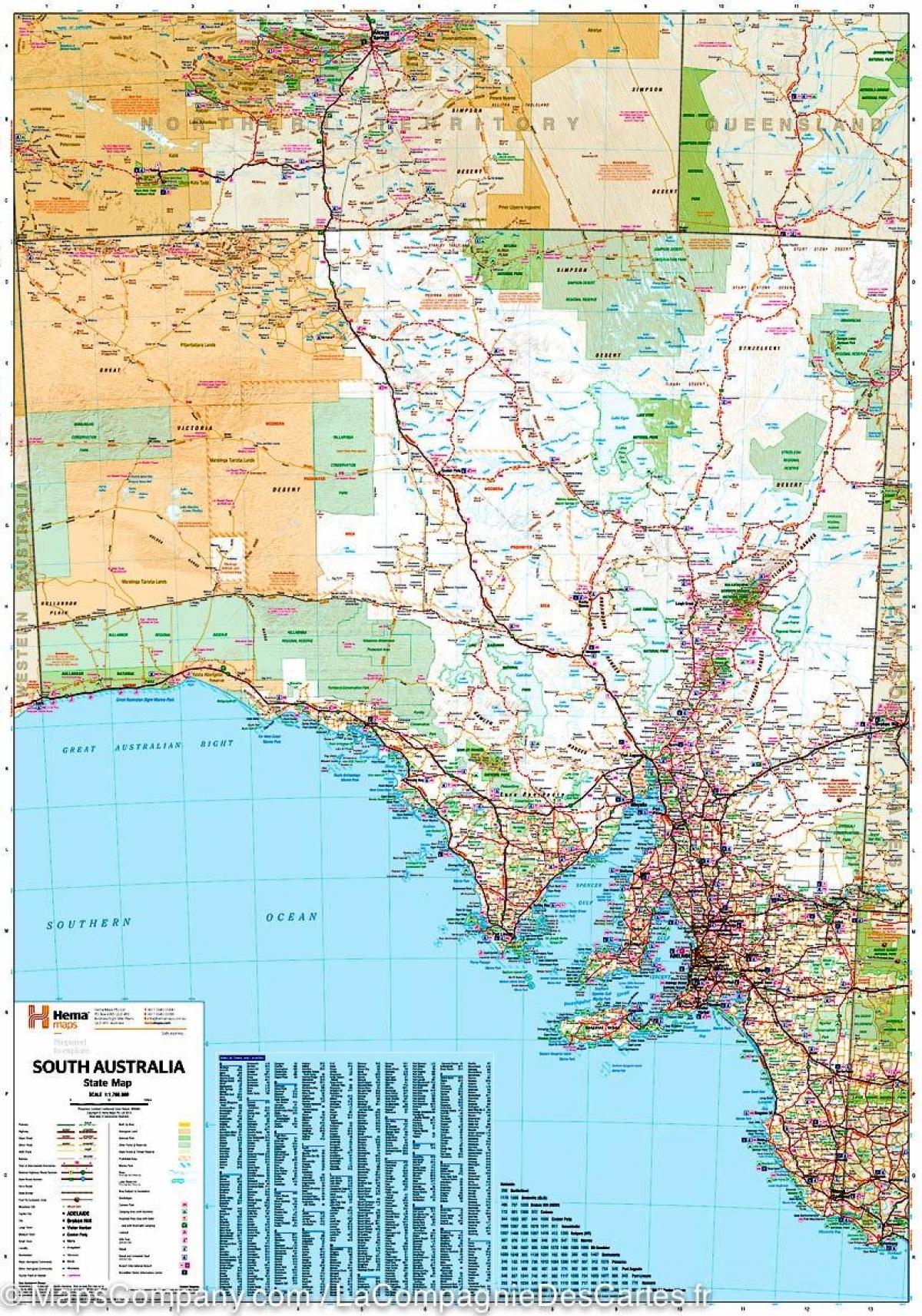 карта Південної Австралії
