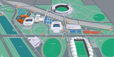 Олімпійський Мельбурн парк карта