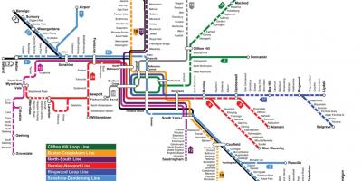 Залізничний вокзал карті Мельбурна